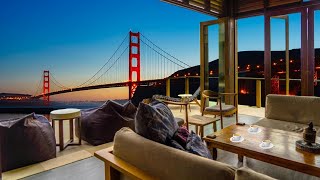 San Francisco, California & Guitar Music Instrumental - Sound of Waves, Cafe Music, ASMR Relaxation