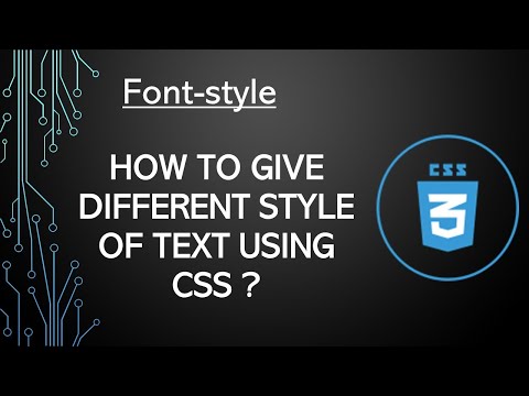 Lecture 21 CSS |font style|Css Tutorials |Urdu|Hindi| How to change text style in css