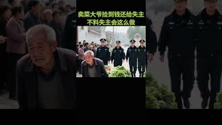 卖菜大爷捡到钱还给失主不料失主会这么做