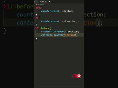Automatic Numbering With CSS Only | CSS Counter #shorts  #html #css #htmltutorial  #list #webdesign