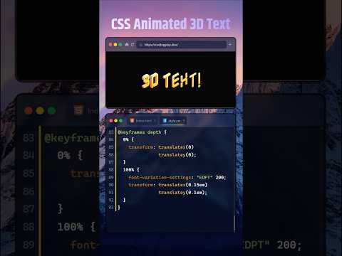 ✨ CSS Animated 3D Text with HTML and CSS |  #webdevelopment #coding #animation #shorts