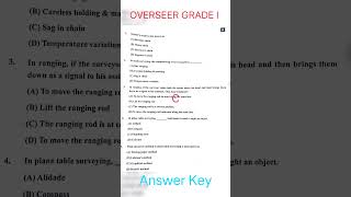 OVERSEER GRADE I - Answer Key ‼️ (27/06/2025) #shorts #psc