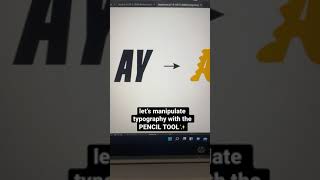Manipulating typography using the Pencil Tool! #adobeillustrator #shorts