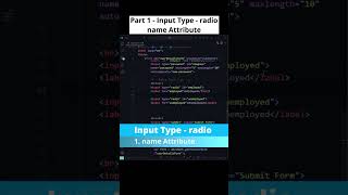 HTML Radio Inputs: Mastering the Name Attribute! #htmlform #codewithmayur