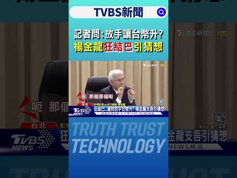 記者問:放手讓台幣升? 楊金龍狂結巴引猜想｜TVBS新聞網 @tvbsnews24live