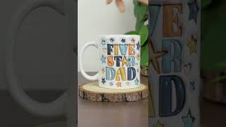 Five Star Dad - 3D Inflated Effect Printed Mug  | Personalized White Edge-to-Edge Mug