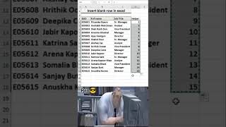 INSERT BLANK ROW IN EXCEL 💻🔥 | Easy Excel Trick! #excel #excelshortcuts #exceltips #exceltricks