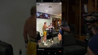 Danil Strobel(Logan Paul's assistant) reacts to the Logan Paul vs Floyd Mayweather fight exhibition
