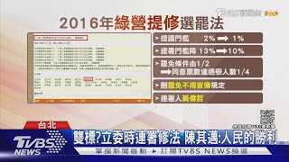 綠喊修選罷法! 黃偉哲「檢討制度」遭罵翻｜TVBS新聞
