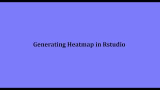How to generate a heatmap in Rstudio