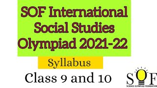 SOF Social Studies Olympiad Syllabus for Class 9 and 10