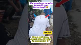 From Clean White Shirt to Mud Champion in Seconds! 😂”#FYP #FunnyFall #EpicSlip #Shorts