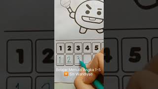 Belajar Menulis Angka 1-5 #shorts#belajarmenulis#anak-anak