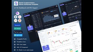 Cryptocurrency Admin Dashboard Templates Bitcoin ICO Cards – Specie