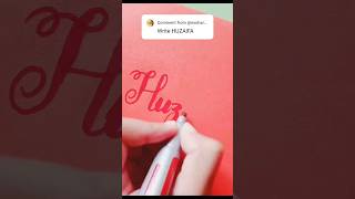 How to write Huzaifa name in cursive handwriting#urdu #viral #shorts#shortvideos#english #pradip000