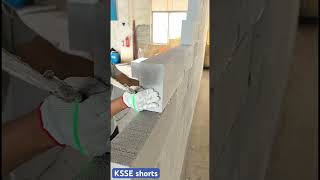 ALC Block Laying with Glue Mortar | Fast and Precise Wall Construction Method#ALCBlock #GlueMortar