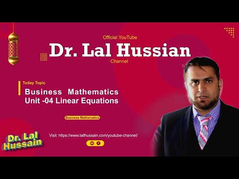 Business Mathematics  Unit 04 Linear Equations 20210409 173911 Meeting Recording