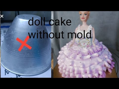 doll cake without mold at home|Bina mold k doll cake kaise banaye|doll cake frosting #dollcake