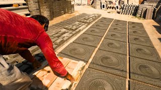 DIY Cement - Concrete Tile Making Process step by step - Roof Tiles