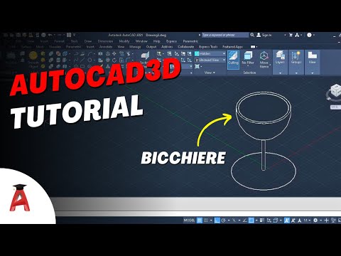 AUTOCAD 3D Tutorial | Calice  con COMANDO REVOLVE (AVVOLGI)