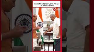 Defence Minister Rajnath Singh Visits Vice President Jagdeep Dhankhar to Convey Birthday Wishes