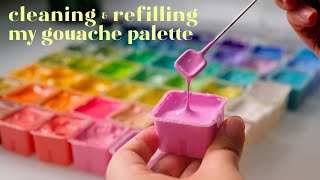 cleaning & refilling my gouache palette 🎨