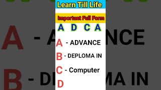 What Is The Full Form Of ADCA || Full Form of ADCA @amarjeetaloneenglish #adca #full #form