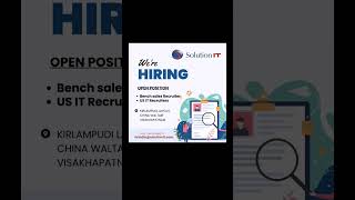 Vizag Jobs at Solution IT #vizag #job #visakhapatnam #vizagjobs #