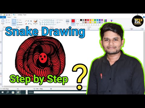 How to draw snake in ms paint | Scenery drawing | ms paint drawing | Microsoft paint | Paint