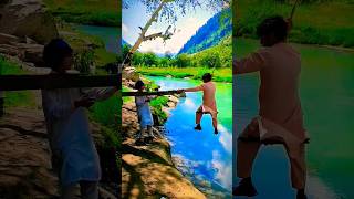 How he will be back from rope swing? #ShahiBagh #Utror #kalam #Swat