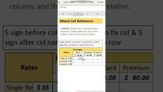 What is Mixed Cell Reference in Excel #shortsfeed #shorts #excel #msexcel #cell @thstudies