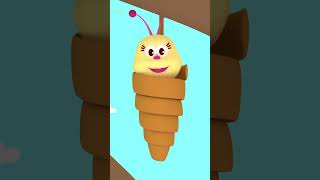 The Yellow Caterpillar #shorts #kidssongs #nurseryrhymes #babysongs #bugs #ytshorts