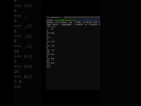 Using Python as a Desk Calculator