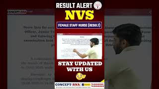 NVS Female Staff Nurse Result 2025 Out | Check Your Name Now! | Concept RNA Updates