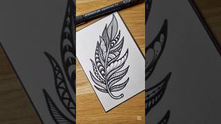 Zendoodle Feather template #artforbeginners #Zendoodles #doodleart #zenart #drawing