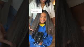 Scarlett with straight hair 😭My baby girl!!  #scarlettgray #curlyhair #braids