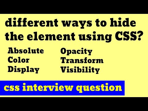 Different ways to hide elements using CSS | how to hide element using CSS