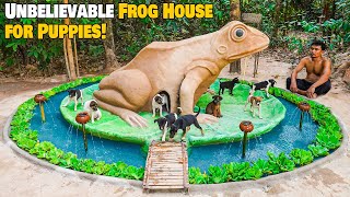 Building a Giant Frog House for Rescue Puppies! 🐸🐕