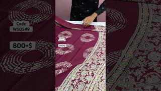 Soft & smooth Modal satin silk saree with bandani & ajrakh print with printed blouse