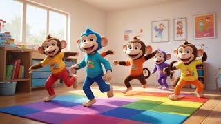 "5 Silly Monkeys 🐵 | Fun Nursery Rhyme for Kids | Original Monkey Song for Toddlers"