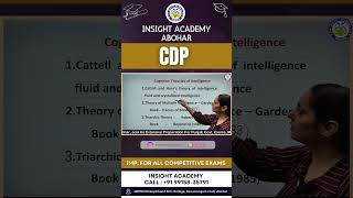 Cognitive Theory of Intelligence | Theories of intelligence | Insight Academy Abohar #pstet2024