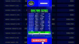 ICC Champions Trophy 2025Full Schedule | Complete Fixture Breakdown! #shorts #championstrophy2025