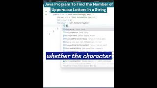 Java Program To Find the Number of Uppercase Letters in a String | Java Interview Question & Answer