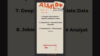 AIML ENGINEER OPENING || JOB || Hirning AIML #AIML #jobsearch #jobsearch