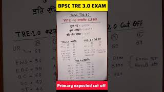 BPSC TRE 3.0 PRT 1-5 CUT OFF🔥 | BPSC TRE Expected Cut Off Male & Female #shorts #bpsc