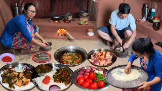 Nepali Village Pork Curry Recipe with Rice || Rural Cooking Videos Darjeeling || New Nepali Vlog