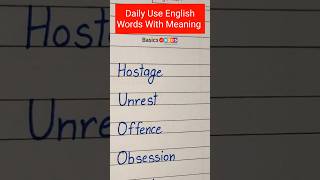 basic word meaning english to hindi | hostage, obsession, offence, unrest | daily use english words