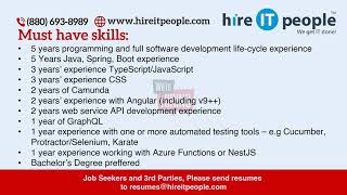 Full Stack Java Developer Jobs, WASHINGTON, DC | Job ID 31151 |