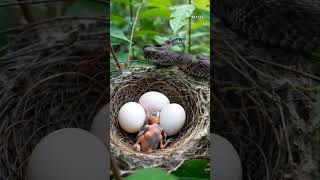 Two Snakes Meets the Helpless Hatchlings #snakeattack #wildlife #eggs #birdsounds #nature