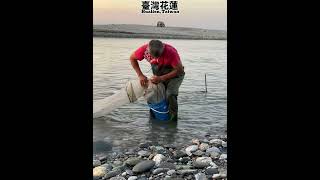 臺灣真美麗-定置漁網#洄瀾灣 #花蓮溪出海口 #beach #魩仔魚#